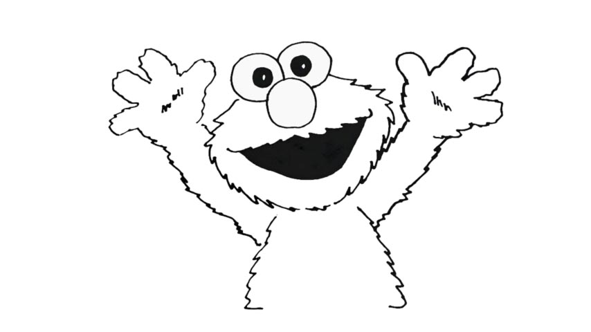 Featured image of post Elmo Drawing Black And White